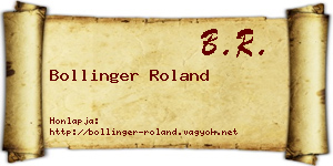 Bollinger Roland névjegykártya